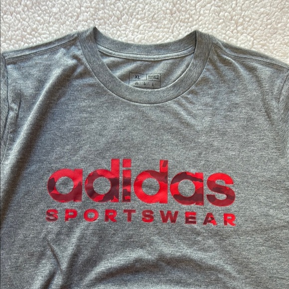 Adidas Gray and Red Short Sleeve Tee - Picture 2 of 6